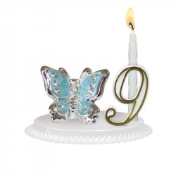 Porte-bougies "ANIMAUX" : Papillon avec strass