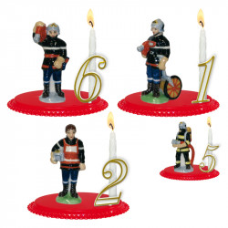 Porte-bougies "Véhicules et métiers" : Pompiers de Porcelaine
