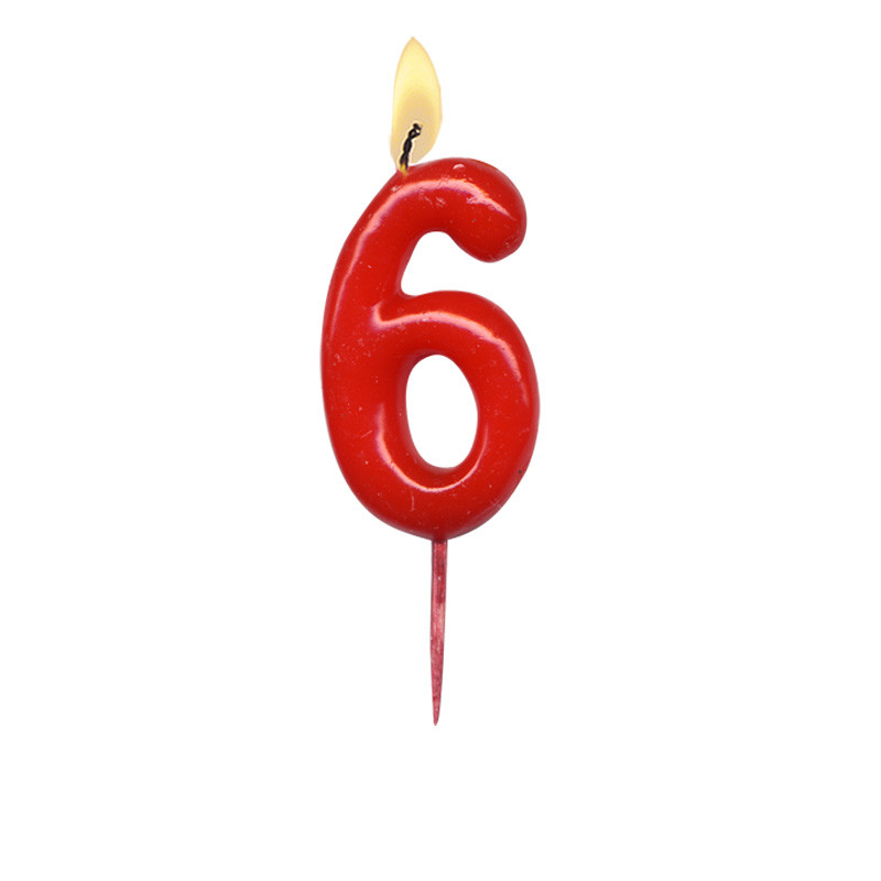 Bougies Chiffre Comic Rouge N°6 pour anniversaire éclatant et réussi