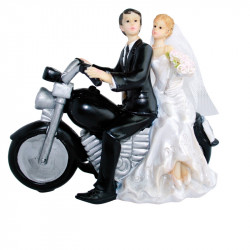 Porte-bougies "Mariage" : Mariés en moto