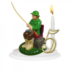 Porte-bougies "Sports et Loisirs" : Chasse et pêche porcelaine