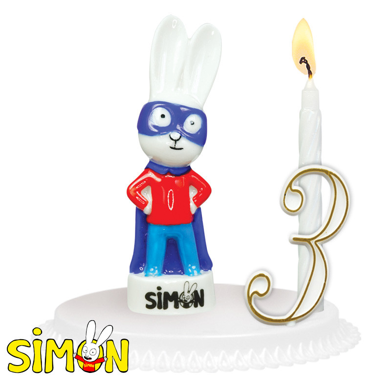 Porte-bougies anniversaire Licence Simon Super Lapin - Perline